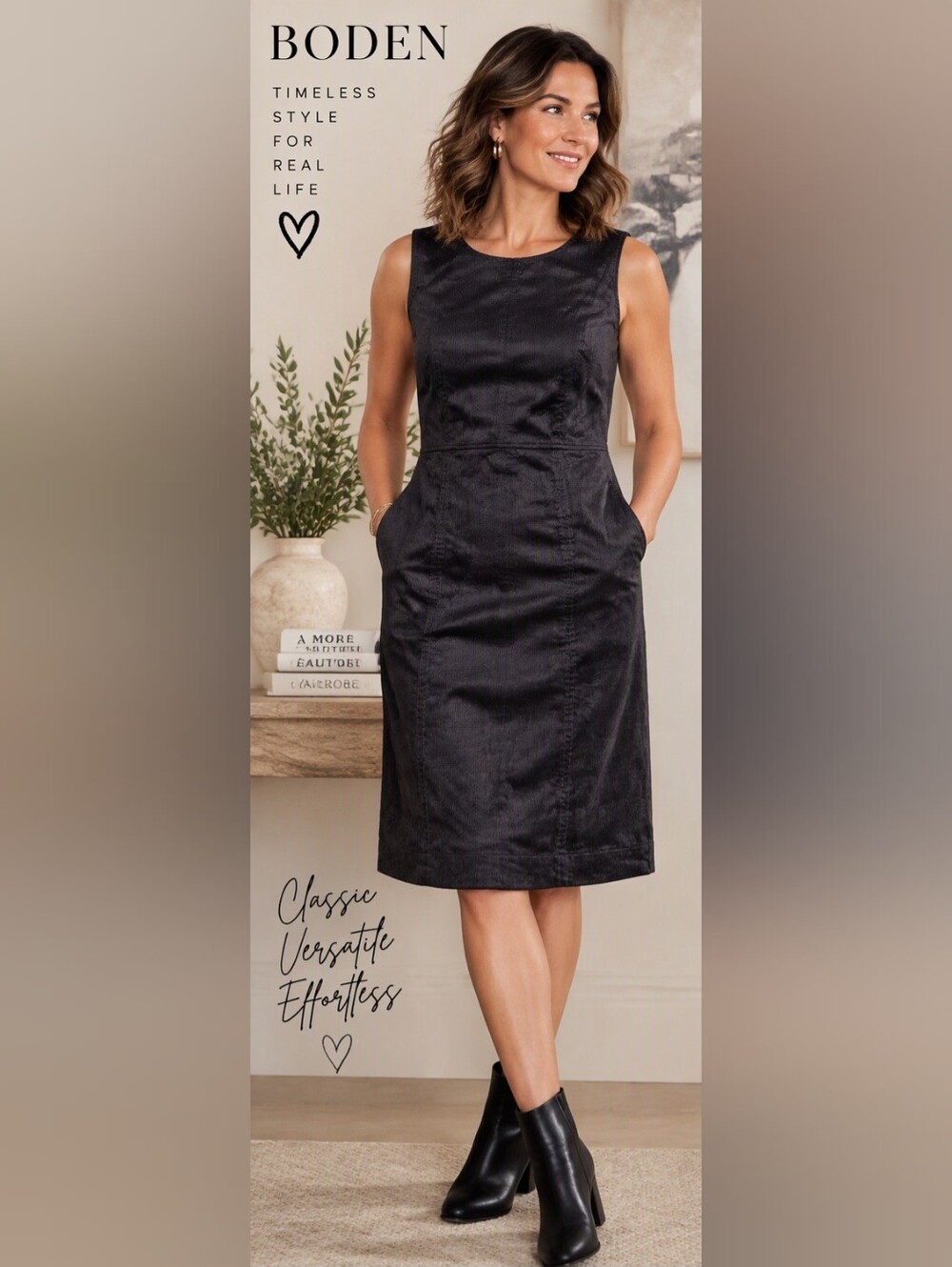 Boden Navy Corduroy Sleeveless Sheath Dress Size 12 (12L) $328